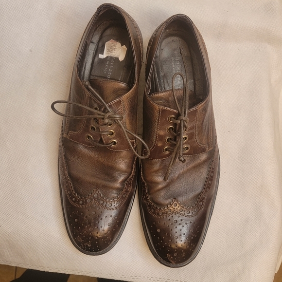 John Varvatos Luxe Leather Wingtip Oxford Shoes Mens 10M Dark Brown Casual Dress main image 16